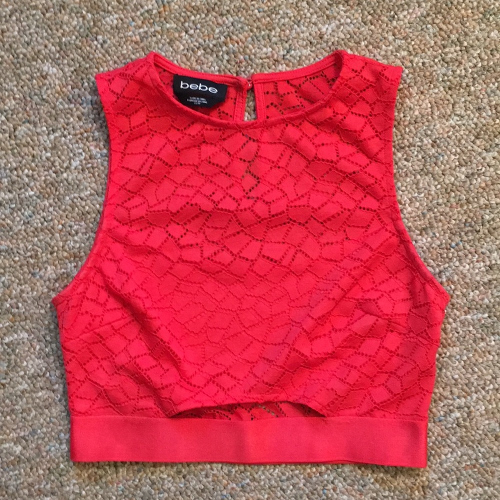 Bebe hibiscus crop top size XS
